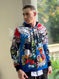 Blusa moletom Quebrada Tio Patinhas Azul com Vermelho M277 - comprar online