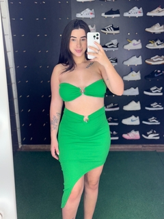vestido verde feminino F79 - comprar online