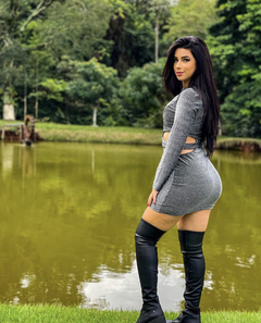 VESTIDO BRILHO CINZA COM BOJO, MANGA LONGA E ABERTURA NA LATERAL M1883 na internet