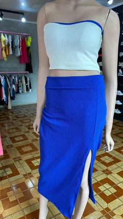 Conjunto azul e branco feminino F75 - comprar online
