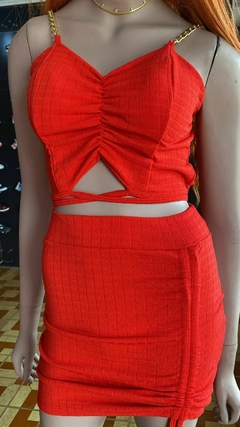 conjunto feminino vermelho F47 na internet