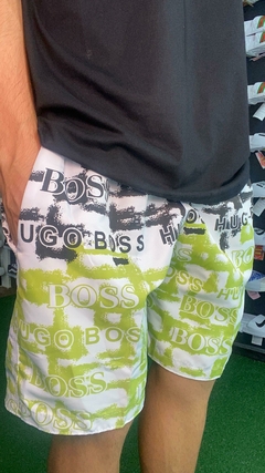 shorts Tactel BOSS branco preto e verde M126 - comprar online