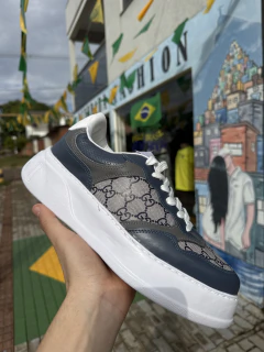 Tênis Gucci Premium Importado Azul com Branco T894