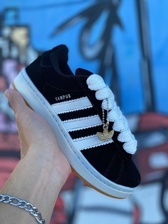 Tenis Adidas Campus Preto com Branco Linha premium T502 - comprar online
