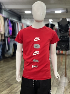 Camiseta Infantil Nike Vermelha com Branca M3552