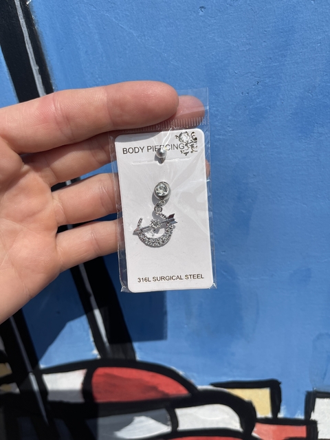 Piercing lua com Flecha prata A103