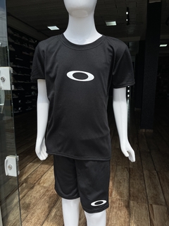 Conjunto Infantil Oakley Preto com Branco Emborrachado M3615