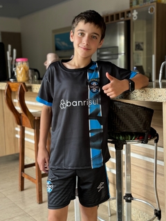 Conjunto Infantil Grêmio Preto com Azul M3706