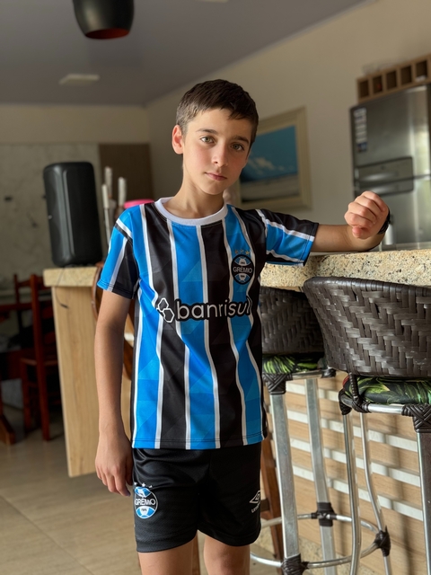 Conjunto Infantil Grêmio Azul com Preto M3705