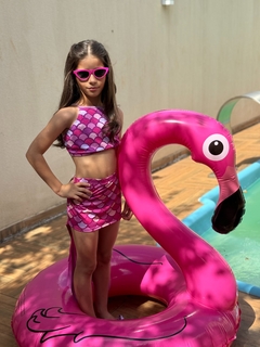 Conjunto Infantil Sereia 3 peças Rosa e Roxo M3609