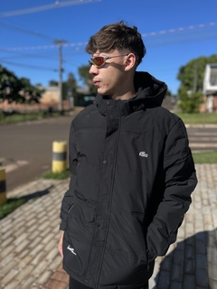 Bobojaco Lacoste Preto pelúcido, remove capuz, bolso interno e externo M250 - comprar online