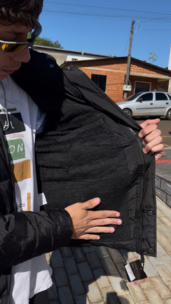 Bobojaco Preto pelúcido, remove capuz, bolso interno e externo M251 - Quebrada Fashioon