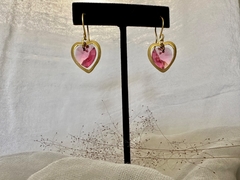 Aros corazón de piedra - comprar online