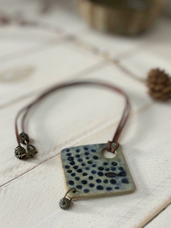COLLAR DE CERAMICA GRES / COLLAR COLOR AZUL - tienda online