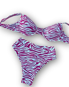 Olívia Hot pant Zebra fúcsia /azul