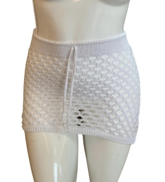 Mini saia tricô branca - comprar online