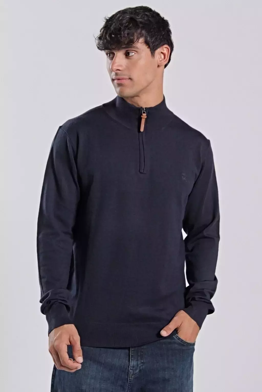 SWEATER MEDIO CIERRE AZUL MARINO BRAVO