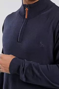 SWEATER MEDIO CIERRE AZUL MARINO BRAVO - comprar online