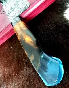 Faca Gaúcha em Aço Damasco Canela Híbrida 9" - loja online