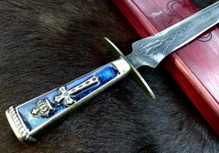 Faca Adaga em Aço Damasco Fio Duplo Cabo em Zamak com detalhes Ns. Senhora 11,8" - comprar online
