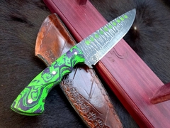 Faca Custom Vagalume em Aço Carbono Textura Tigre Cabo em Micarta Lâmina 7,8" - comprar online