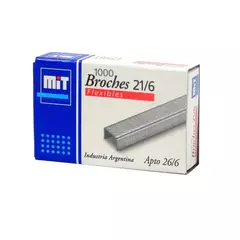 Broches para abrochadora Nº21/6 x1000 unidades MIT - comprar online