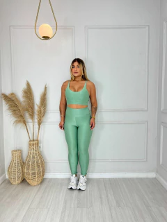 Conjunto Maromba Fitness Poliamida Canelado Top / Legging na internet