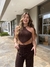 Cropped Brunella - Marrom - Feito Areia