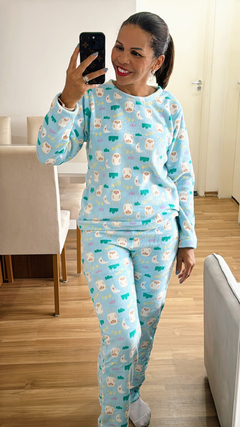 PIJAMA FLEECE AZUL - Closet Inovar Pijamas
