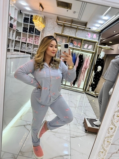 PIJAMA LAÇO-CINZA
