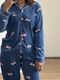PIJAMA LAÇO-AZUL - Closet Inovar Pijamas