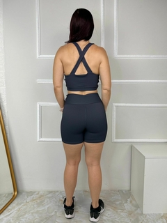 Conjunto Short Top Cruzado em Poliamida Canelado - loja online