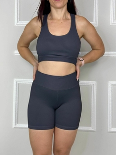 Conjunto Short Top Cruzado em Poliamida Canelado na internet