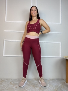 Conjunto Poliamida Com Viés Bicolor e Top Nadador - comprar online