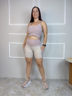 Conjunto Short Poliamida com Textura e Top Alça - comprar online