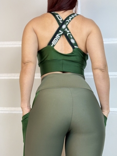 Imagem do Conjunto Poliamida Com Bolso e Elástico Tecido com Brilho