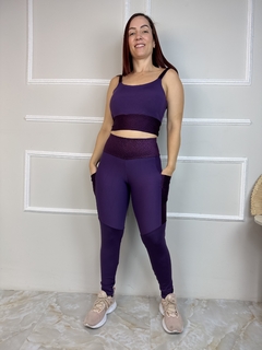 Conjunto de Calça em Poliamida com Bolso Texturizado - comprar online