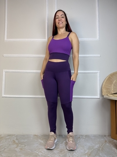 Conjunto de Calça em Poliamida Com Bolso Top de Alça - comprar online
