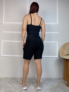 Conjunto de Bermuda em Poliamida com Bolso Texturizado Top com Alça - loja online