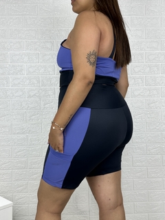 Conjunto de Bermuda em Poliamida Bicolor - Absoluta Moda Fitness
