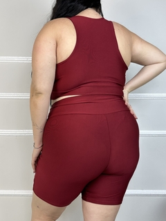 Conjunto de Short Poliéster com Viés Plus Size - Absoluta Moda Fitness