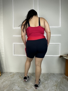 Conjunto Short Poliamida Com Bolso Bicolor Top com Alça - loja online