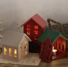 Casita de yeso porta vela - tienda en línea