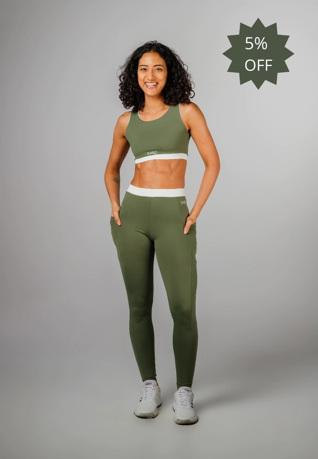 Conjunto Malu - Verde com off white