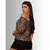 Blusa Ciganinha Manga Curta Animal Print Ombro Caído Blusa Oncinha - loja online