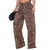 Calça Pantalona Forrada Com Bolso Animal Print Estampa Onça Perna Larga - loja online