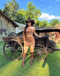 Conjunto Suede Marrom - comprar online