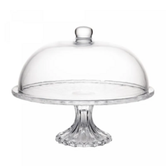 PRATO PARA BOLO C/PÉ E TAMPA CRISTAL DIAMOND 31CM