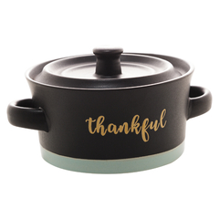 MINI CAÇAROLA CERÂMICA THANKFUL PRETO MATT/AZUL