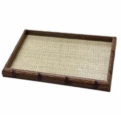 BANDEJA MADEIRA BAMBU C/SISAL NATURAL 45x30x4cm